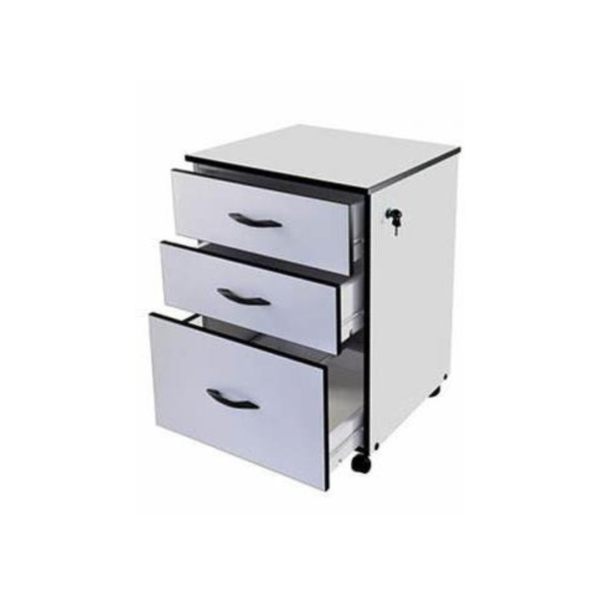 (FAM007) GAVETEIRO VOLANTE COM 1 GAVETA PASTA SUSPENSA E 2 GAVETAS PEQUENAS COM RODAS