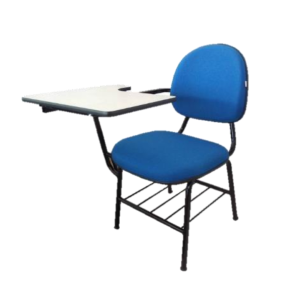 (FCU026) CADEIRA UNIVERSITÁRIA ESTOFADA FRONTAL ADULTO EM TUBO 7/8, MODELO SECRETÁRIA EXECUTIVA LAMINADA DE 5 CM COM PRANCHETA EM MDF